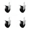 Service Caster 4 Inch Soft Rubber Wheel Swivel 3/4 Inch Square Stem Caster Set Total Lock Brake SCC-SQTTL20S414-SRS-34-4 - alternate 1